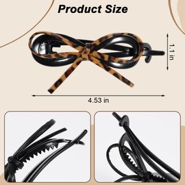 3 Pack Bow Hair Clips Set Leather Twist Bow Hair Clips with Hollow Out Design Duckbill Ponytail Holder Hairpins for Women's