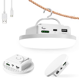 M.Y.Z. Wanderer Portable LED Camping Light, Rechargeable, 3 Light Colors ＆ Stepless Dimming Tent Light, Magnetic Basefor Hurricane Emergencies, Outdoor, Hiking, Home（White）