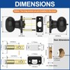 AEEKEL 10 Pack Privacy Door Knob, Matte Black Door Knobs