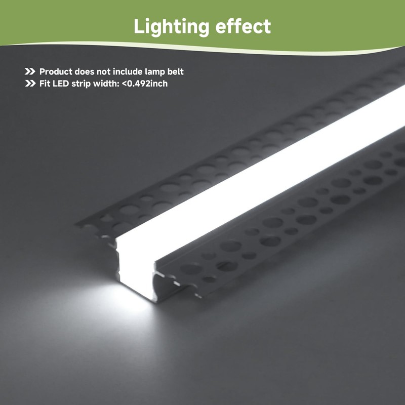 YeaLunong Plaster-in LED Channel Recessed Drywall Aluminum Strip Light Track