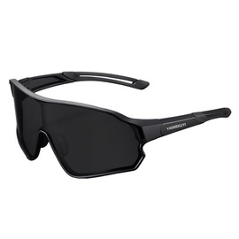 YASREKUYI Polarized Sports Sunglasses HD Glasses Neon Lens UV400 TR90 Frame Cycling Fishing Running Climbing for Women Man (Black)