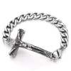 COOLSTEELANDBEYOND Mens Steel Vintage Jesus Christ Crucifix Horizontal Sideway Lateral