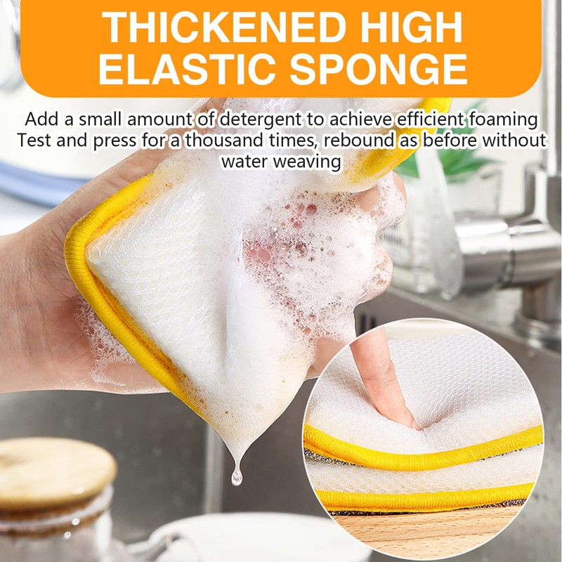 Leogony 7 Pcs Washing up Sponges, Double Sided Multi Purpose