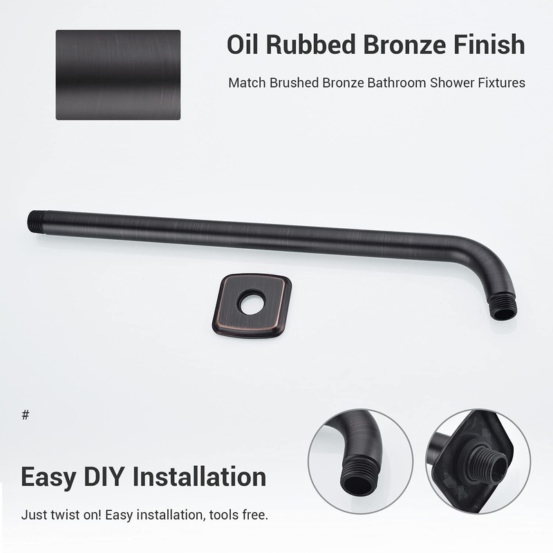 TRUSTMI Shower Arm with Flange ORB, 16 Inch L-Shaped Wall