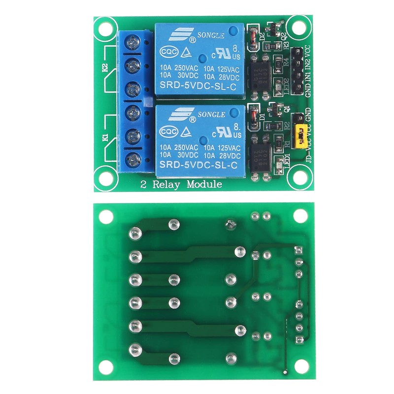 AOICRIE 3pcs 2 Channel DC 5V Relay Module for Arduino