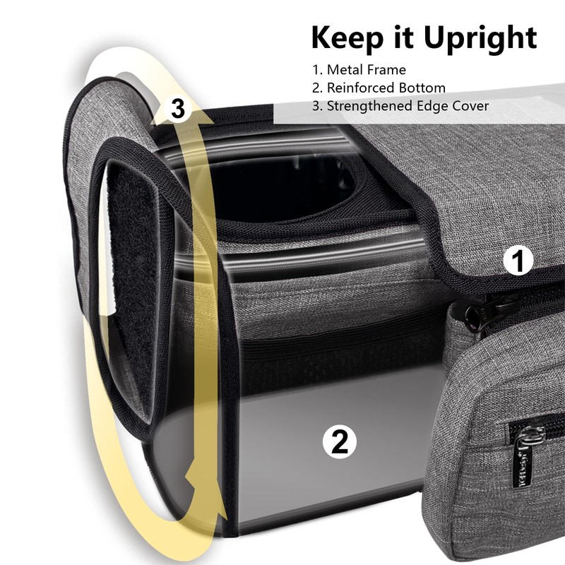 TOPDesign Universal Baby Stroller Organizer, Double Stroller Caddy with Detachable