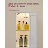 VASAGLE Tall Bathroom Cabinet with Lights, Slim Freestanding Bathroom Storage