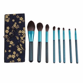 Ejoyous Brochas de Maquillaje Kit 8 Piezas, Juego de Brochas Cosméticas Brochas Sintéticas Súper Suaves para Maquillaje de Ojos Juego de Brochas para Sombra de Ojos con Bolsa de Almacenamiento Portátil Azul