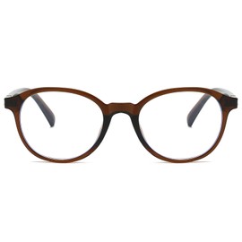 LJCZKA Runde Blaulichtfilter Brille Damen Herren Mode Runde Computer Brille Ohne Stärke Anti-Müdigkeit 90er Jahre für PC, TV und Handy