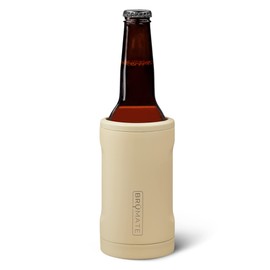 BrüMate Hopsulator Bott'l Insulated Bottle Cooler for Standard 12oz Glass Bottles | Glass Bottle Insulated Stainless Steel Drink Holder for Beer and Soda (Desert Tan)
