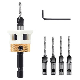 ColumPRO 4PCS Countersink Bits Set, Countersink Drill Bit Set for Wood with 4 Different Sizes Replaceable Drill Bits