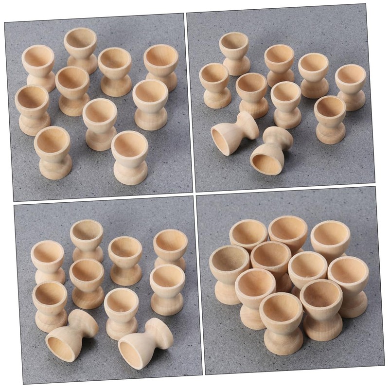 LIFKOME Pack of 24 Wooden Egg Holders Egg Cups Egg