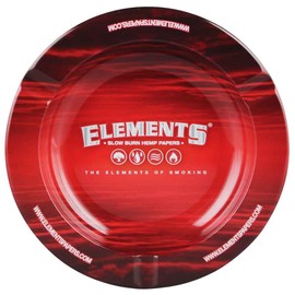 Elements Round Metal Ashtray - Red 5.5"