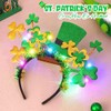 CASDRE St. Patrick's Day Headband Green Light up Shamrock Hat