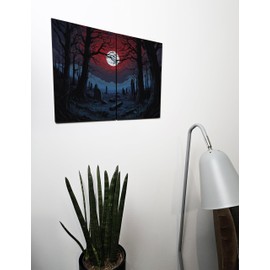 The Plum Penguin Mystic Altar Dusk Landscape Wall Art – Dual A4 MDF Panels – Gothic Home Decor Canvas Alternative 40 x 30cm