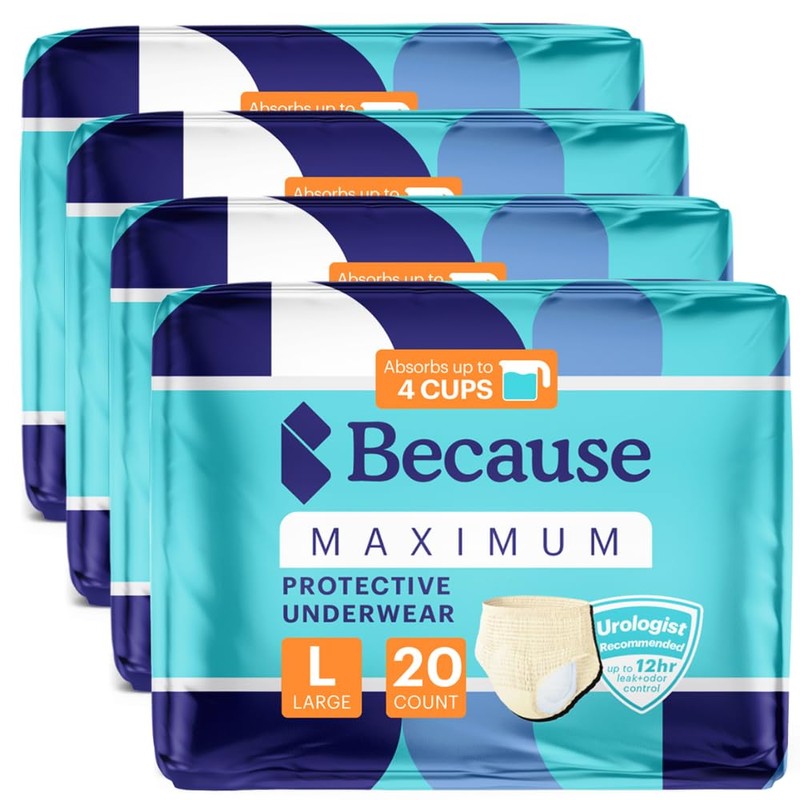 Because Premium Maximum Plus Adult Incontinence and Postpartum Bladder Leak