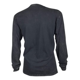 Guinness Classic Washed Black Henley Shirt,Black,Large