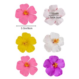 4 Pcs Hawaiian Flower Hair Clips for Women Plumeria Hibiscus Hair Clip Artificial Flower Clips 3.5 Inch Floral Hair Barrettes for Summer Vacation Beach Party Girls Holiday Gifts