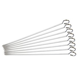 Rosenstein & Söhne Kebab Skewers Metal: Kebab Barbecue Skewers Made of Stainless Steel Set of 8 Each 31 cm (Kebab Skewers Stainless Steel, Meat Skewers Metal, BBQ)