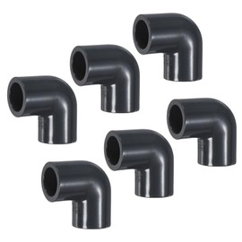 M METERXITY 6-Pack 90 Degree Adapter Connector, 1/2" Socket UPVC Pipe Fitting Elbow, Schedule 80, 90 Degree PVC Elbow Pipe Fitting Connector for Water Line [Grey]