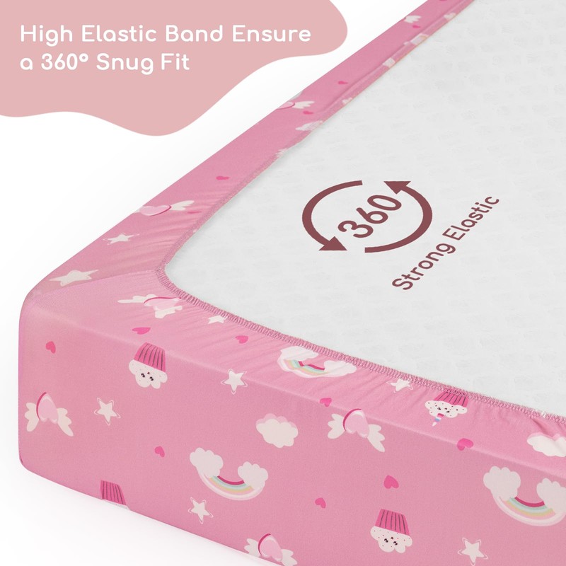 Yukkidds Next to Me Crib Sheets Fitted 83x50cm Baby Bedside