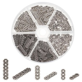 PH PandaHall 240pcs Spacer Bars Antique Tibetan Style Strand Separator 3/4/6 Hole Spacer Multi Strand Link End Bar Finding Necklace Connector for Layered Bracelet Jewellery Crafts Hole 1~1.5mm