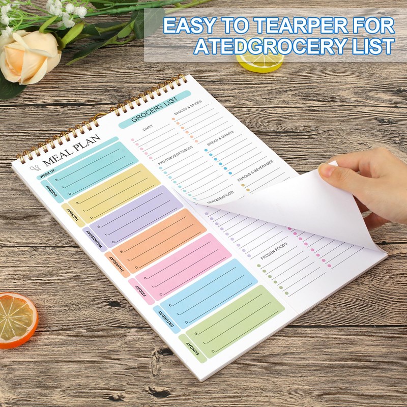 Joyberg Weekly Meal Planner Notebook 8.5x11”, 50 Sheets Weekly Meal