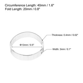 sourcing map 500 Pack Rubber Band Stretchable Rubber Elastic Band Clear 13mm x 3mm Hair Rubber Bands for Home Office