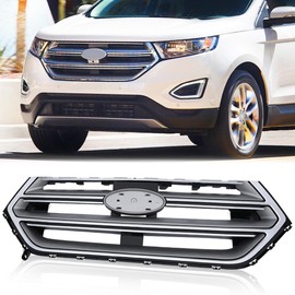 G-PLUS Chrome Front Upper Bumper Grille, Compatible with Ford Edge SE/SEL/Titanium 2015-2018, Hood Grill Replace For #FO1200560 FT4Z8200CA