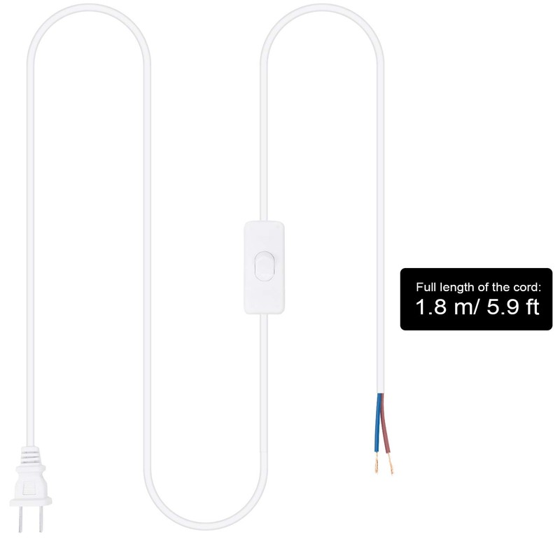 10 Packs Lamp Cord Set with Plug and Switch Pure