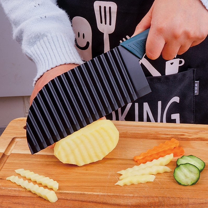 Lamkrtlp Crinkle Slicer, Stainless Steel Potato Chipper Chip Cutter, Crinkle