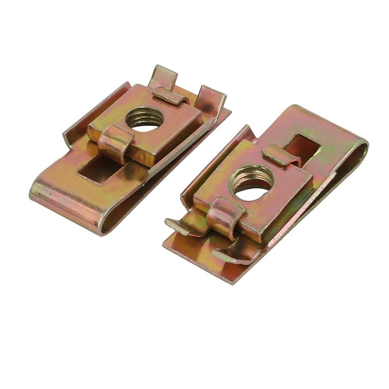 Sourcingmap 20pcs Speed Fastener U Nut Clip Zinc Plated Brass