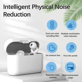 Ohrstöpsel zum Schlafen, Silikon Gehörschutz Ohrenstöpsel S/M/L, Wiederverwendbarer Earplugs Experience, Noise Cancelling Ohrstöpsel für Reisen, Arbeit, Schlaf (Weiß)