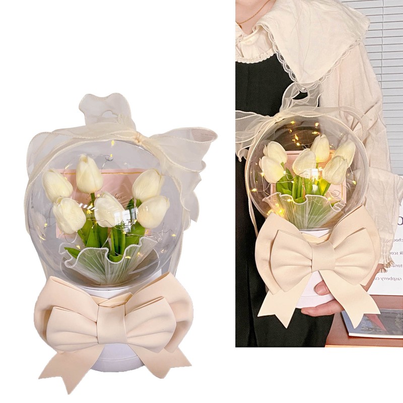 DIY Hand Made Tulip Night Light Romantic Bedroom Bedside Sleeping