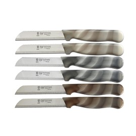 SMI 6 Pcs Paring Knife Set - Serrated Edge Solingen Germany Knife for Vegetables & Fruit