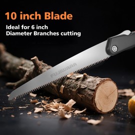 FUJIWARA 10 Inch Folding Pruning Saw - SCK4 Steel Blade with 7 TPI and 2 Adjustable Angles for Smooth Cutting, Heavy Duty Hand Saw for Tree Trimming,Camping, Gardening, Bushcraft