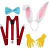 Suhine 4 Pcs Bunny Costume Bunny Ear Headband Bow Tie