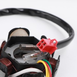 Mokuo DC 6-Poles Magneto Stator made of Copper Includes Pick-up Stator Trigger Fit for Chinese GY6 4-Stroke 152QMI 157QMJ 150cc Engine Scooter Moped Go Kart Jonway Tank JMstar,DC Tape