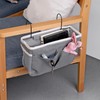 UNGFEI 3 PCS Grey Bedside Hanging Storage Basket, Bed Organiser