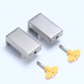 Spotact 2 Pack Sliding Window Wedge Limiter Lock with Key Safety Adjustable Sliding Door Frame Restrictor Aluminium Alloy Anti-Theft for Security Children Home Office Dormitory School