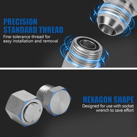 XJX 144-Piece JIC and ORFS Cap and Plug Kit, Hydraulic Hose Caps and Plugs Kit 45# Steel Pipe Fitting Set with Precision Threads