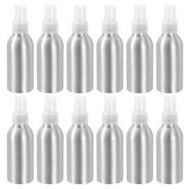 uxcell 12pcs 120ml/4oz Aluminium Spray Bottle with Clear Fine Mist Sprayer, Empty Refillable Container Travel Bottle for Kitchen Bathroom or Plants Water Sprayer