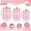 Blushtier 3 Pack Pink Kitchen Canister Set Metal Tea Coffee