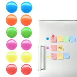 JIADEXIN Round Whiteboard Magnets - Colorful Small Magnets Plastic Covered Magnetic Buttons Fridge Magnets Notice Boards Magnets Multipurpose Decorative Magnets for School Office Home (12pcs)