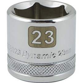 Dynamic Tools D008023 3/8" Drive 6 Point Metric Socket with 23mm Standard Length, Chrome Finish
