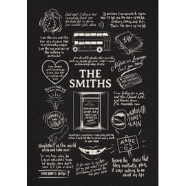 The Smiths Doodle Lyric Poster - The Smiths Print Gifts - The Smiths Artwork Gift for The Smiths Lover Music Poster (Black Chalkboard, A4 Unframed)