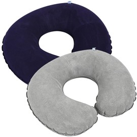 2Pcs Inflatable Travel Pillow,Inflatable Airplane Neck Pillow Blow up Pillows Portable Compact Small U Shape Headrest for Airplane Train Car Office Travel Essential Flight Pillows for a Long Hauls
