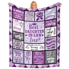 Einanmut Daughter in Law Gifts, Daughter in Law Birthday Gifts, Throw Blanket Gifts for Daughter in Law, Mothers Day Birthday Gifts Wedding Gifts for Daughter in Law from Mother in Law, 60"x 50"