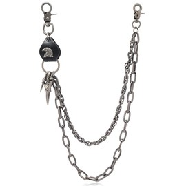 Men's Wallet Chain, Key Chain, Trouser Chain, Wallet Chain, Heavy Duty Key Chain, Stainless Steel Chain with Punk Keyring for Biker and Trucker, for Jeans, Wallets, Bags