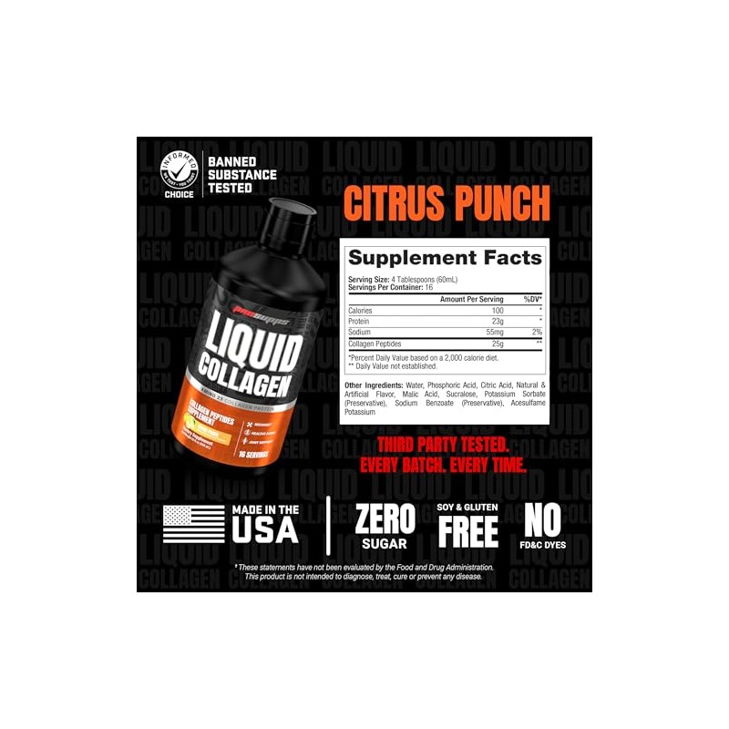 Pro Supps Amino23 Post-Workout Liquid Shot, Citrus Punch, 32 Ounce